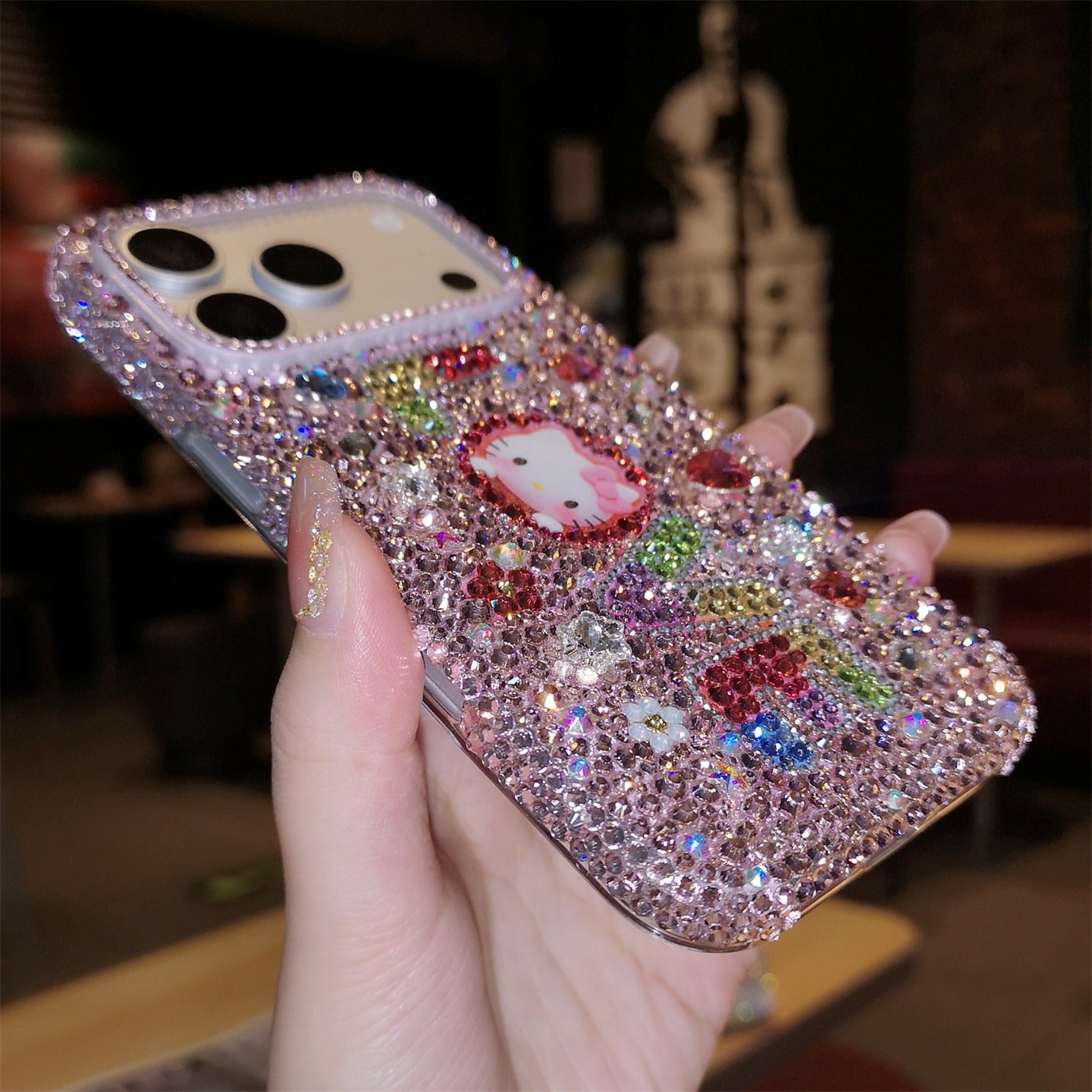 Handmade iPhone Case Gorgeous Bling Crystal Hello Kitty with Love