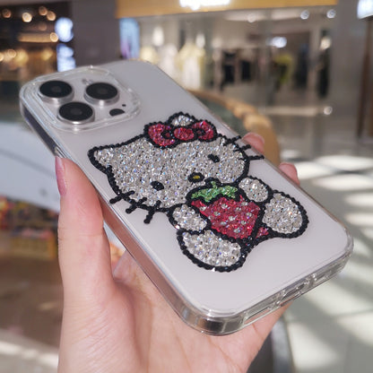 Hello Kitty & Strawberry Gorgeous Bling Rhinestone For iPhone Case