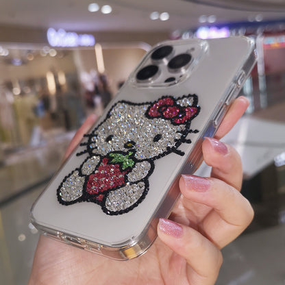 Hello Kitty & Strawberry Gorgeous Bling Rhinestone For iPhone Case