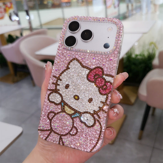 Hello Kitty with Bow Gorgeous Bling Pink Rhinestone Case for iPhone