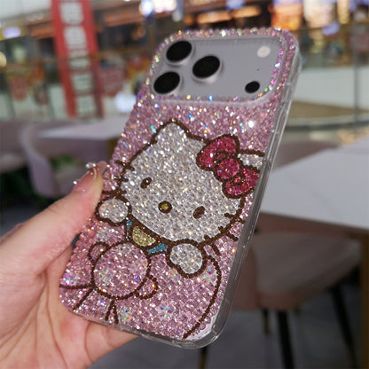 Hello Kitty with Bow Gorgeous Bling Pink Rhinestone Case for iPhone