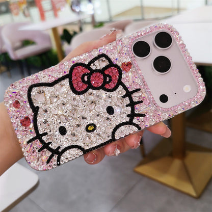 Handmade Gorgeous Bling Pink Rhinestone Hello Kitty Case for iPhone