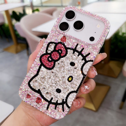 Handmade Gorgeous Bling Pink Rhinestone Hello Kitty Case for iPhone