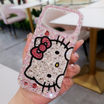Handmade Gorgeous Bling Pink Rhinestone Hello Kitty Case for iPhone