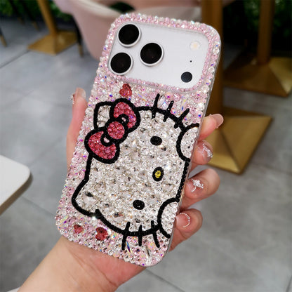 Handmade Gorgeous Bling Pink Rhinestone Hello Kitty Case for iPhone