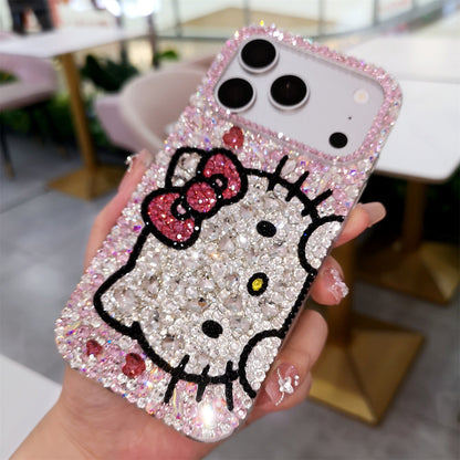 Handmade Gorgeous Bling Pink Rhinestone Hello Kitty Case for iPhone