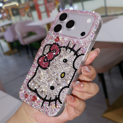 Handmade Gorgeous Bling Pink Rhinestone Hello Kitty Case for iPhone