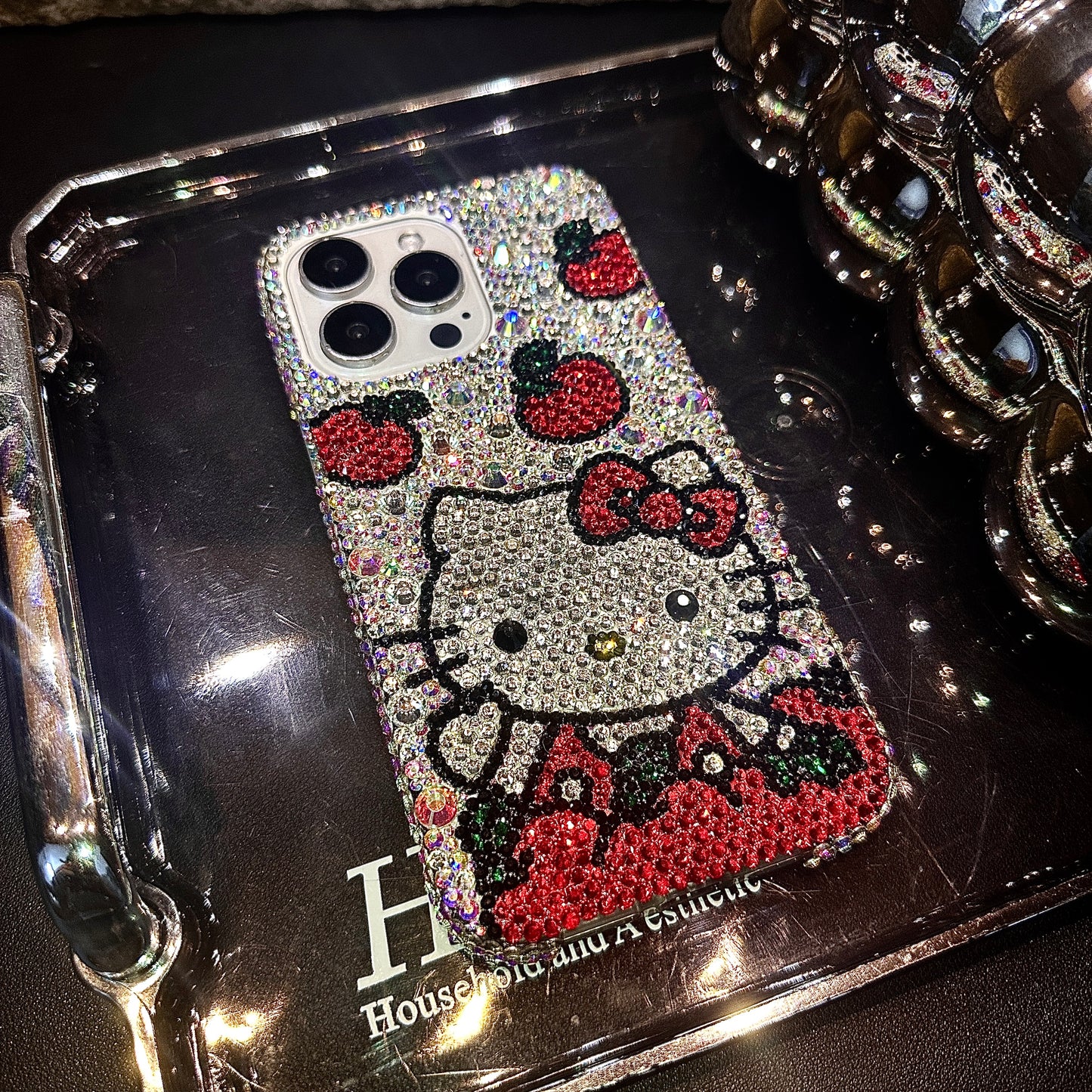 Hello Kitty & Apple Gorgeous Bling Rhinestone For iPhone Case