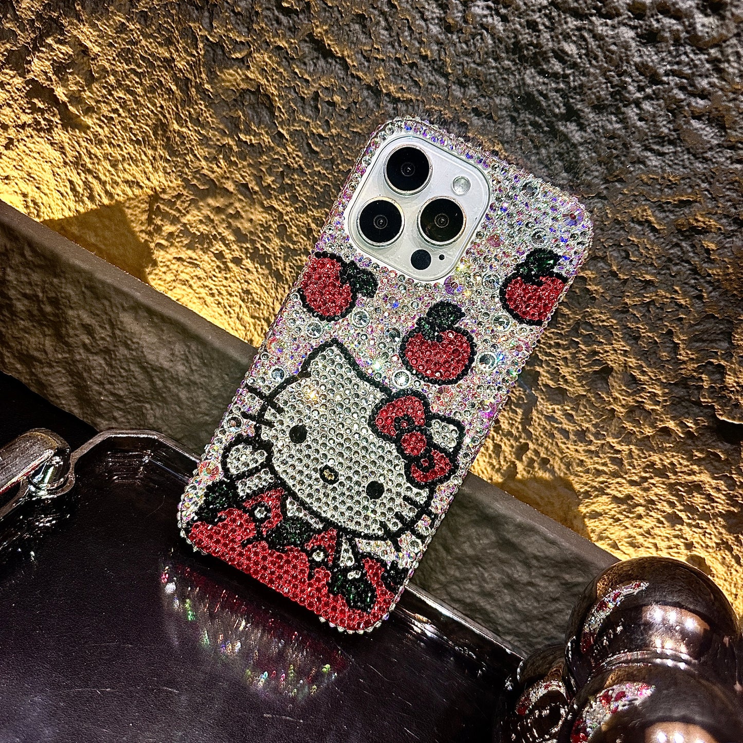 Hello Kitty & Apple Gorgeous Bling Rhinestone For iPhone Case