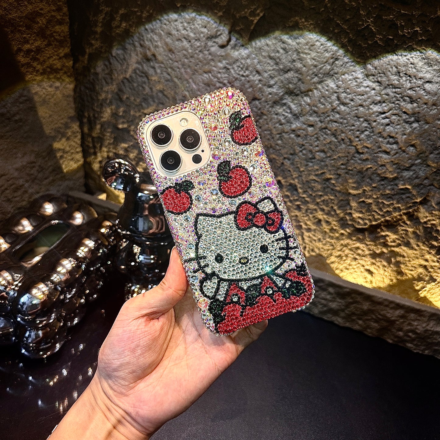 Hello Kitty & Apple Gorgeous Bling Rhinestone For iPhone Case