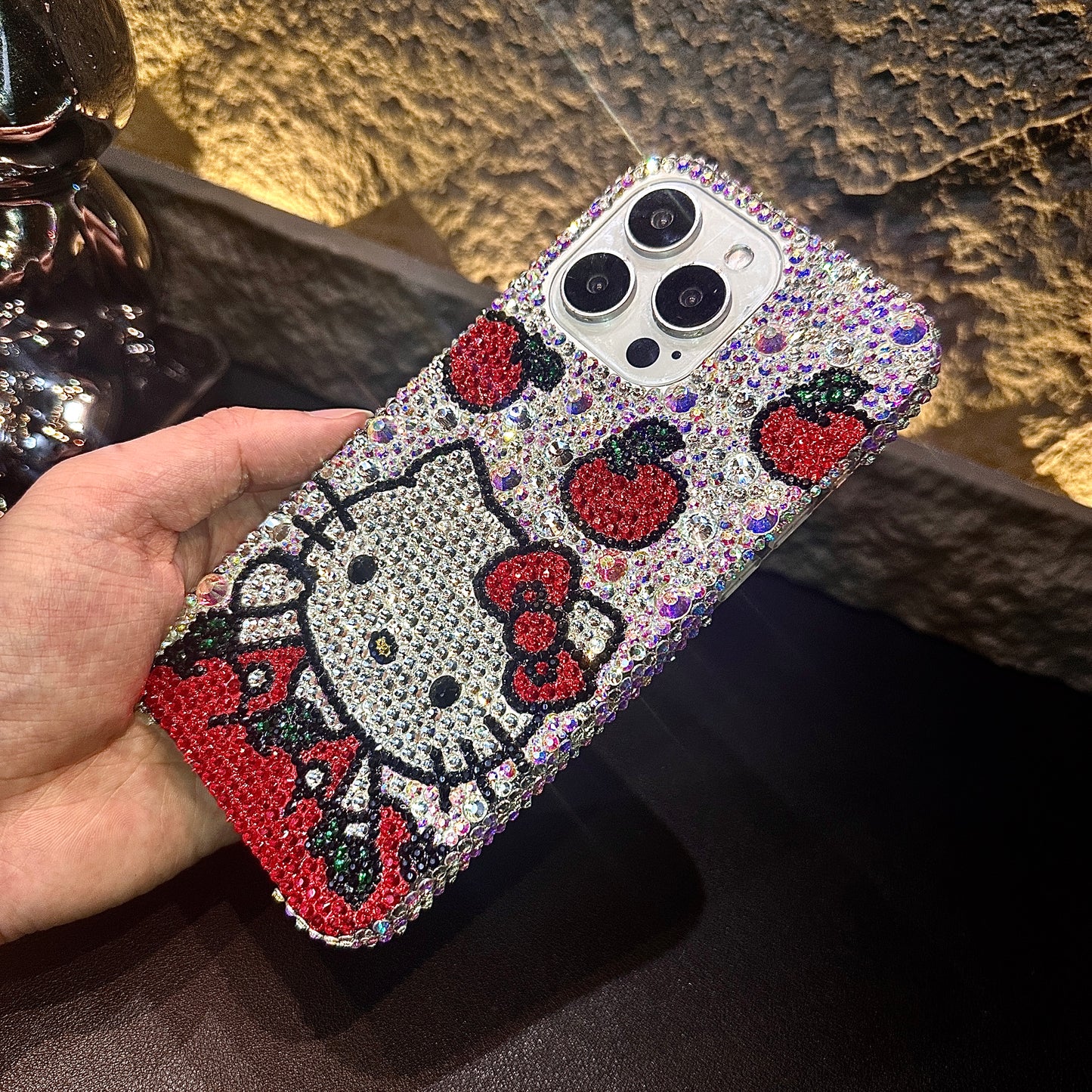 Hello Kitty & Apple Gorgeous Bling Rhinestone For iPhone Case