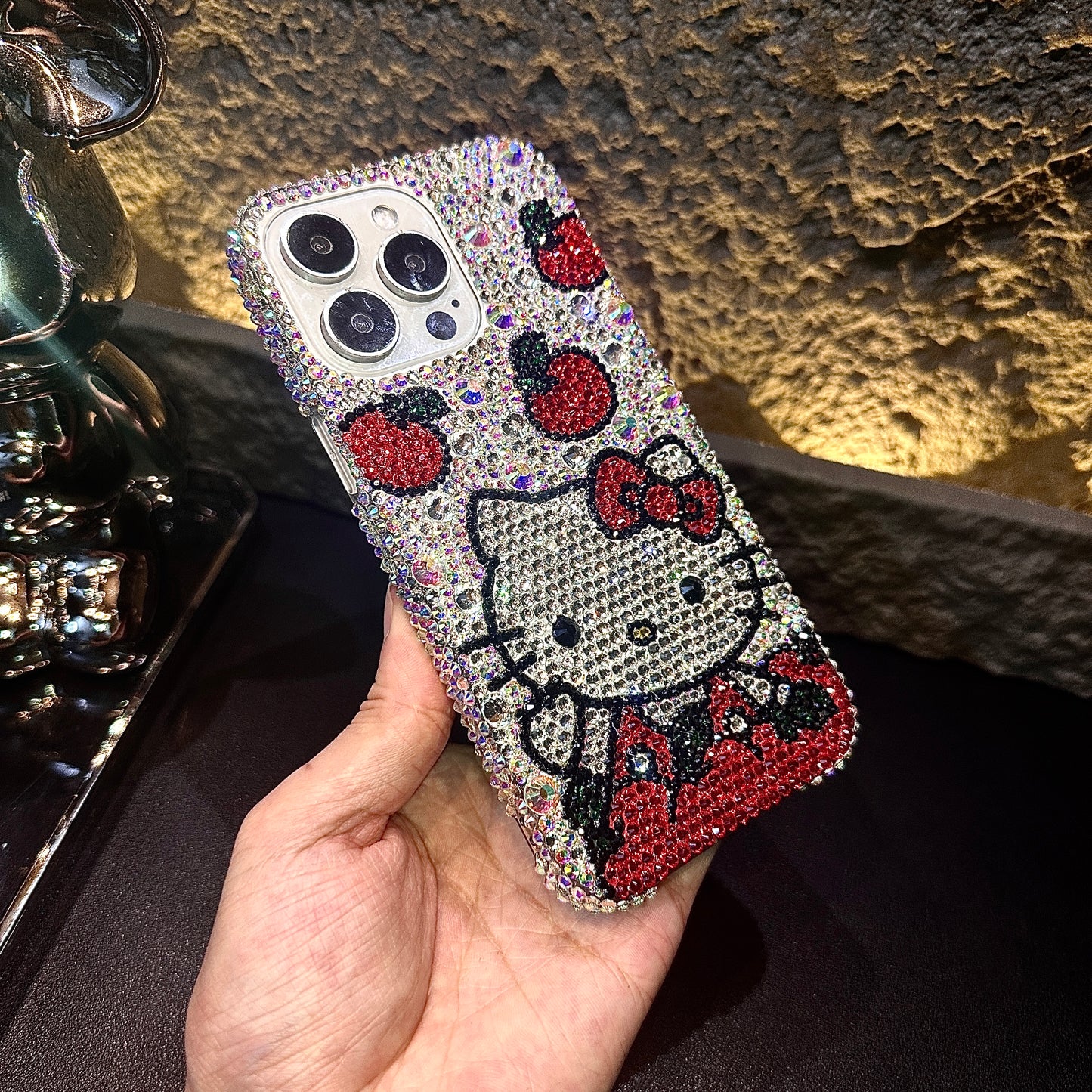 Hello Kitty & Apple Gorgeous Bling Rhinestone For iPhone Case