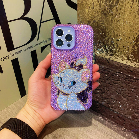 Marie Cat Gorgeous Bling Purple Rhinestone For iPhone Case