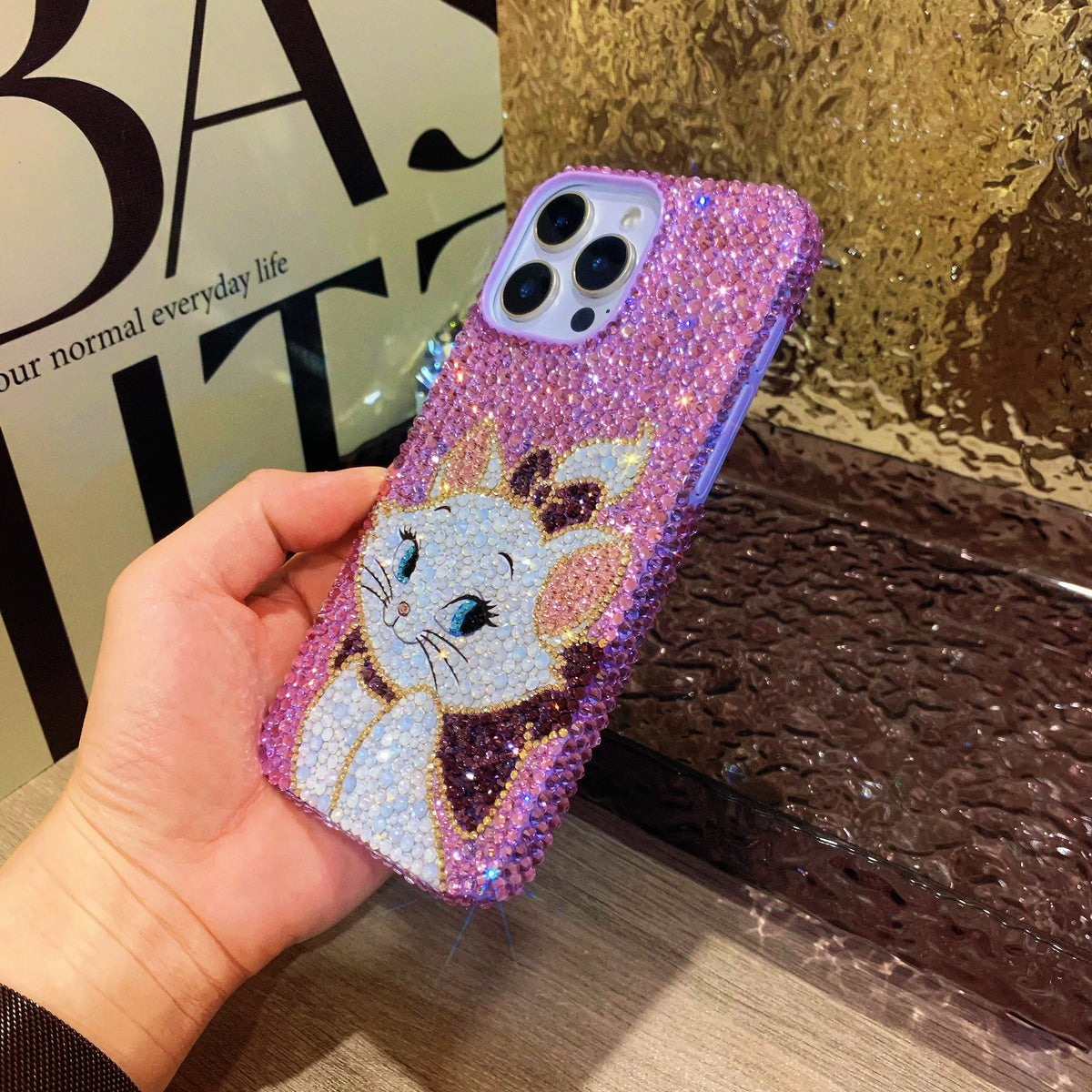 Marie Cat Gorgeous Bling Purple Rhinestone For iPhone Case