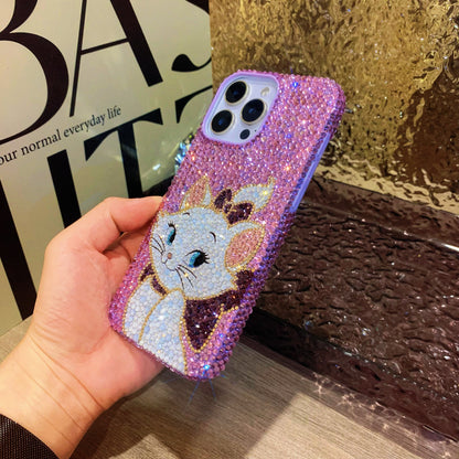 Marie Cat Gorgeous Bling Purple Rhinestone For iPhone Case