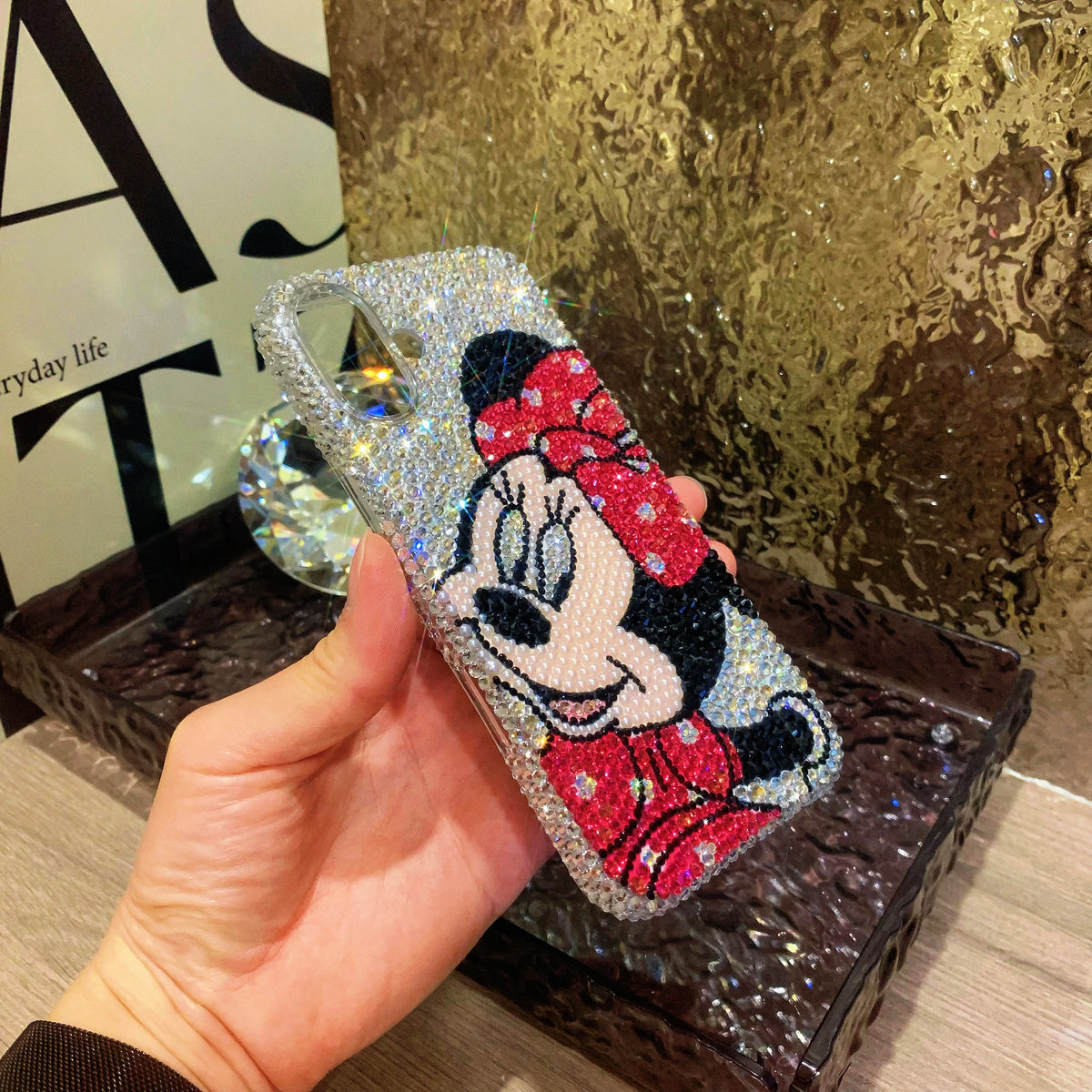 Handmade iPhone Case Luxury Bling Rhinestone Cute Minnie