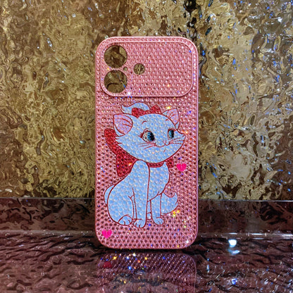 Handmade iPhone Case Gorgeous Bling Pink Rhinestone Marie Cat