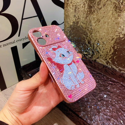 Handmade iPhone Case Gorgeous Bling Pink Rhinestone Marie Cat