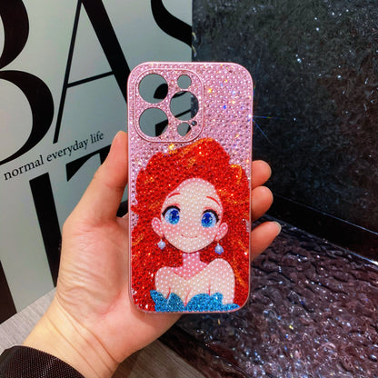 Handmade iPhone Case Luxury Bling Rhinestone Cute Princess Ariel Case