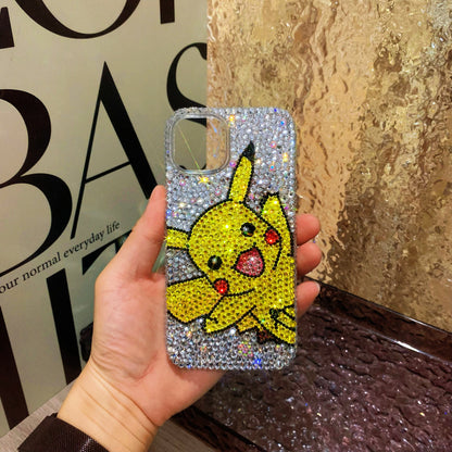 Handmade iPhone Case Luxury Bling Rhinestone Cute Pikachu Case