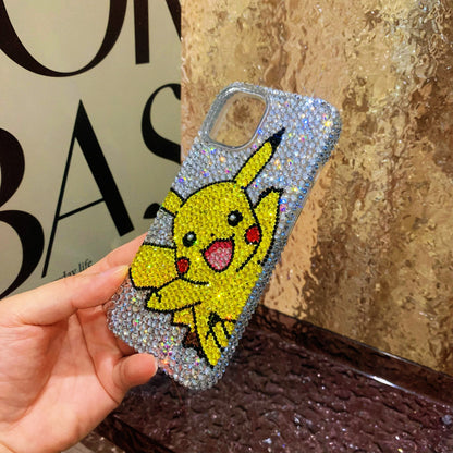 Handmade iPhone Case Luxury Bling Rhinestone Cute Pikachu Case