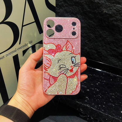 Handmade iPhone Case Bling Pink Crystas Marie Cat
