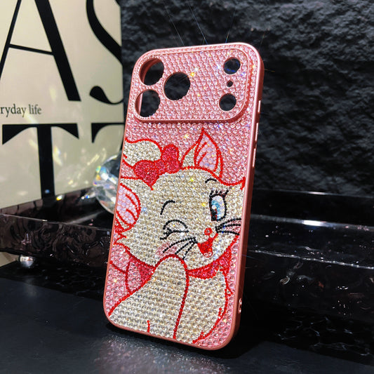 Handmade iPhone Case Bling Pink Crystas Marie Cat