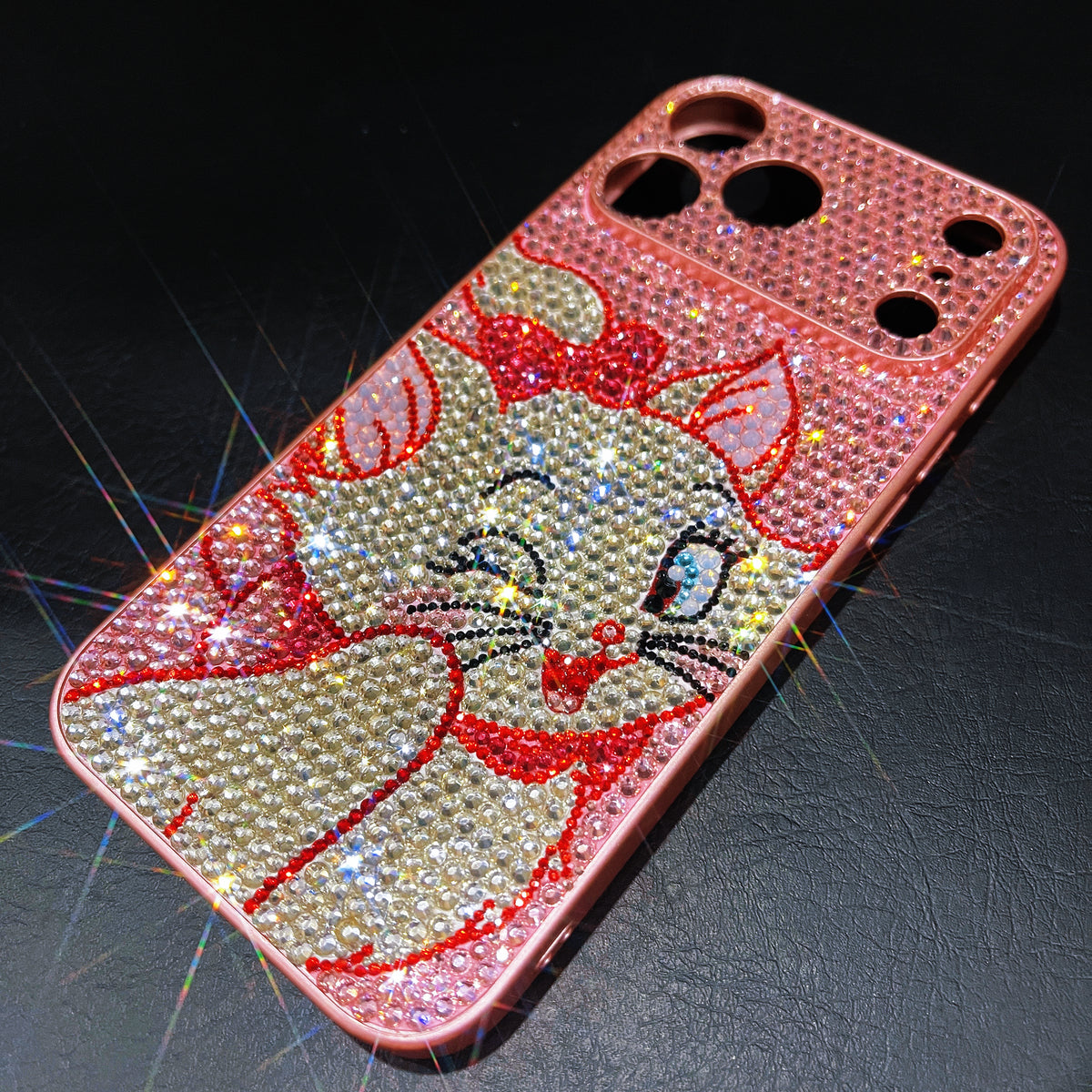 Handmade iPhone Case Bling Pink Crystas Marie Cat