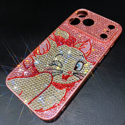 Handmade iPhone Case Bling Pink Crystas Marie Cat
