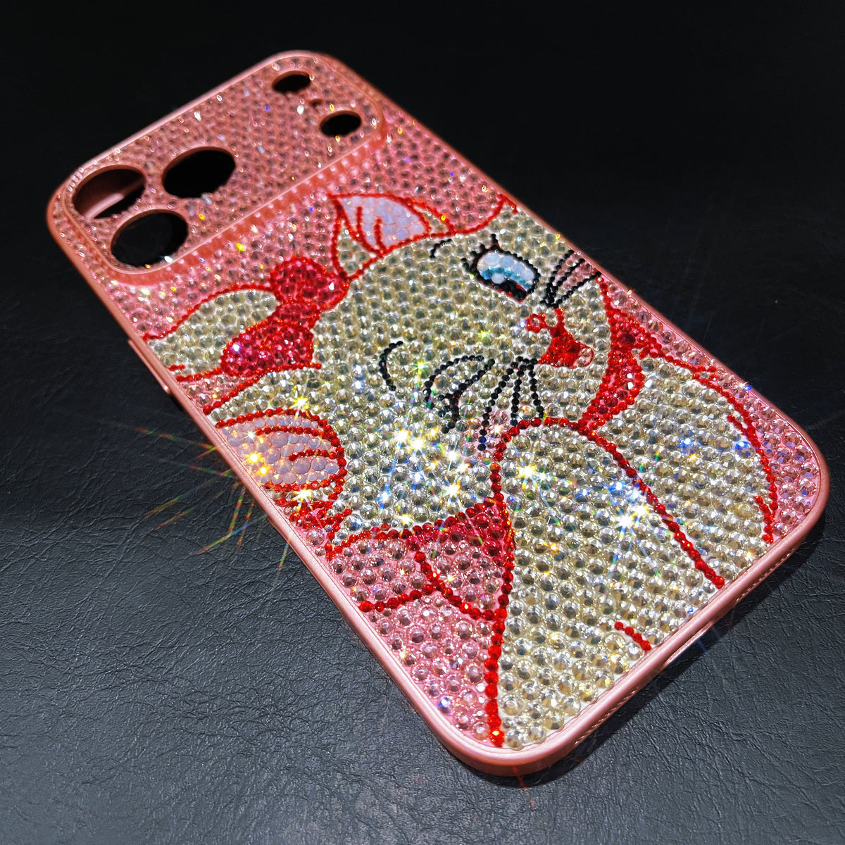 Handmade iPhone Case Bling Pink Crystas Marie Cat