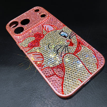 Handmade iPhone Case Bling Pink Crystas Marie Cat