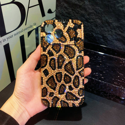 Handmade iPhone Case Luxury Bling Rhinestone Brown Leopard