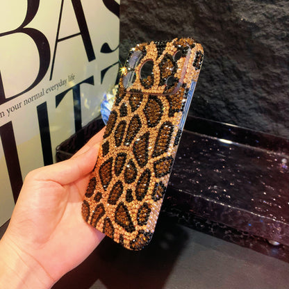 Handmade iPhone Case Luxury Bling Rhinestone Brown Leopard
