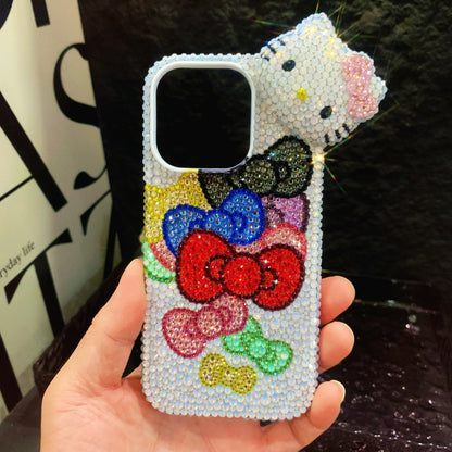 3DハローキティリボンゴージャスラインストーンiPhoneケース