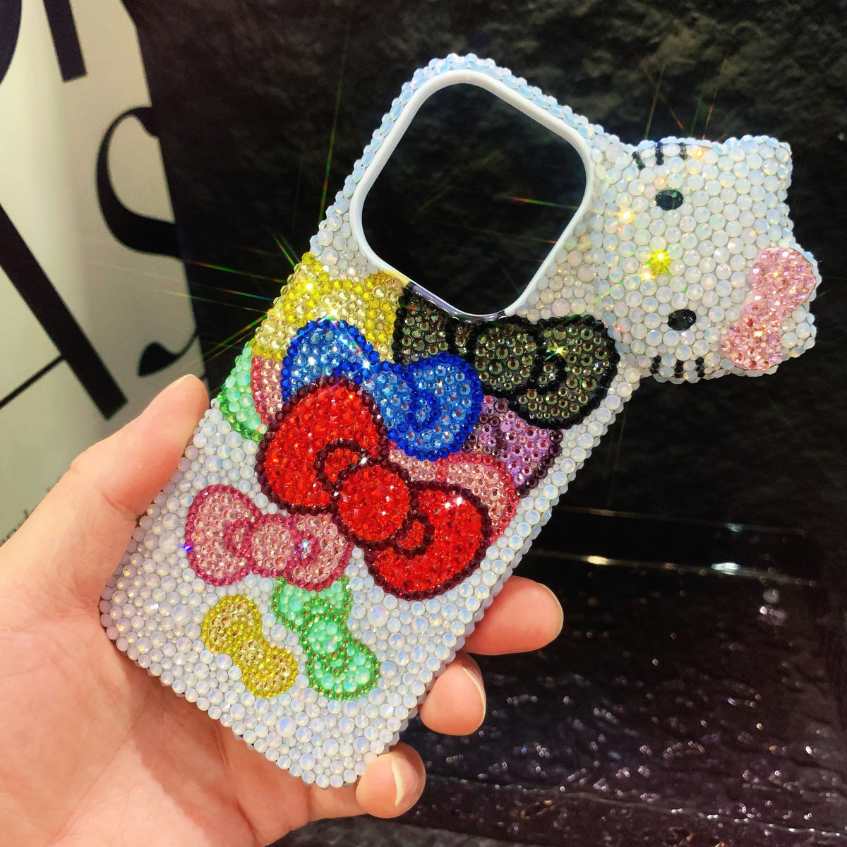 3DハローキティリボンゴージャスラインストーンiPhoneケース