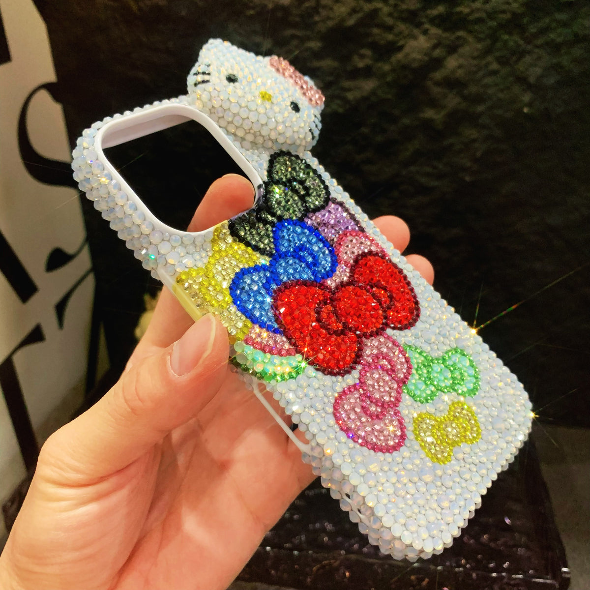3DハローキティリボンゴージャスラインストーンiPhoneケース