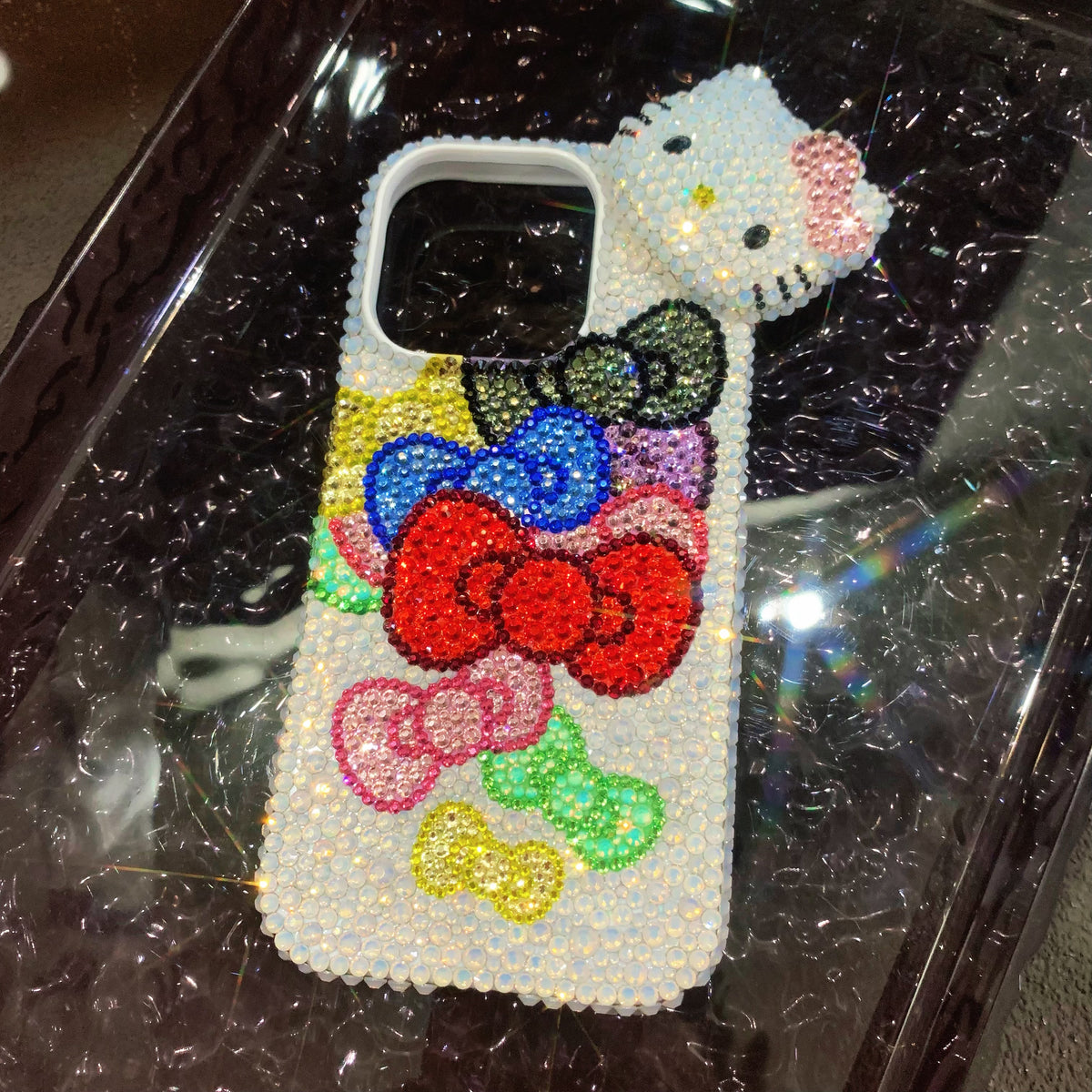 3DハローキティリボンゴージャスラインストーンiPhoneケース
