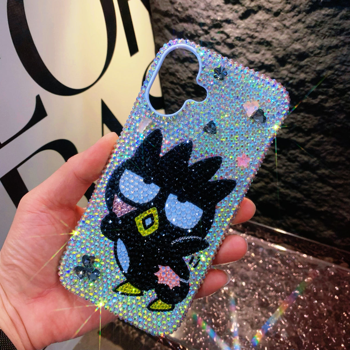 Handmade Gorgeous Bling Rhinestone Cute Badtz-Maru Case For iPhone