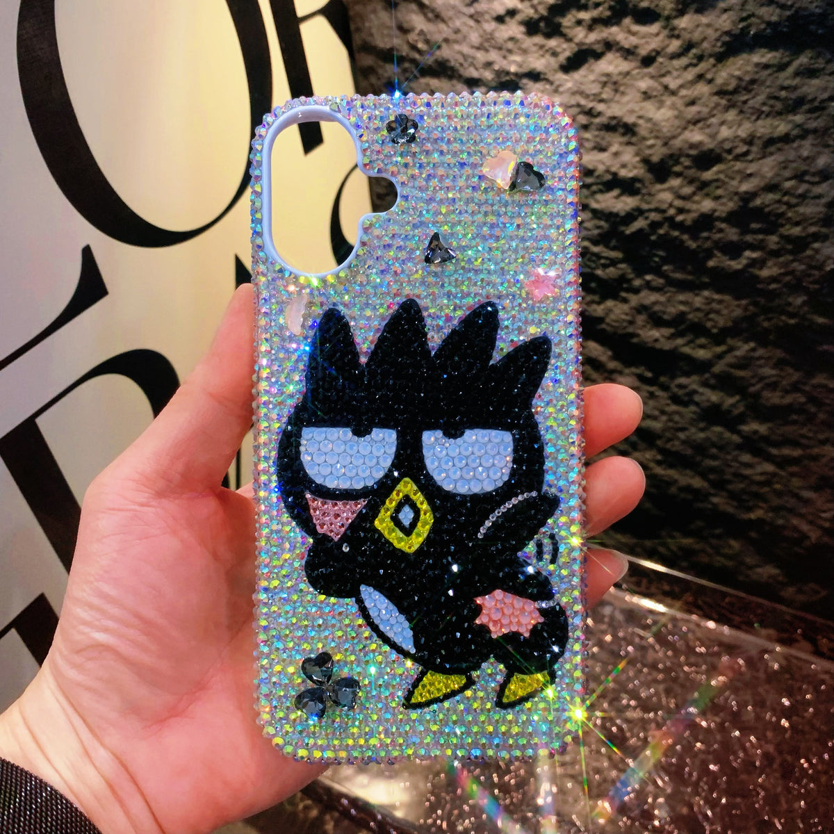 Handmade Gorgeous Bling Rhinestone Cute Badtz-Maru Case For iPhone