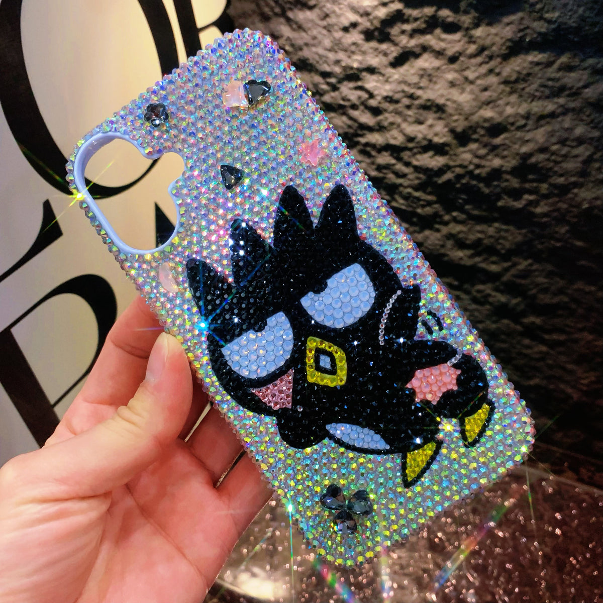 Handmade Gorgeous Bling Rhinestone Cute Badtz-Maru Case For iPhone