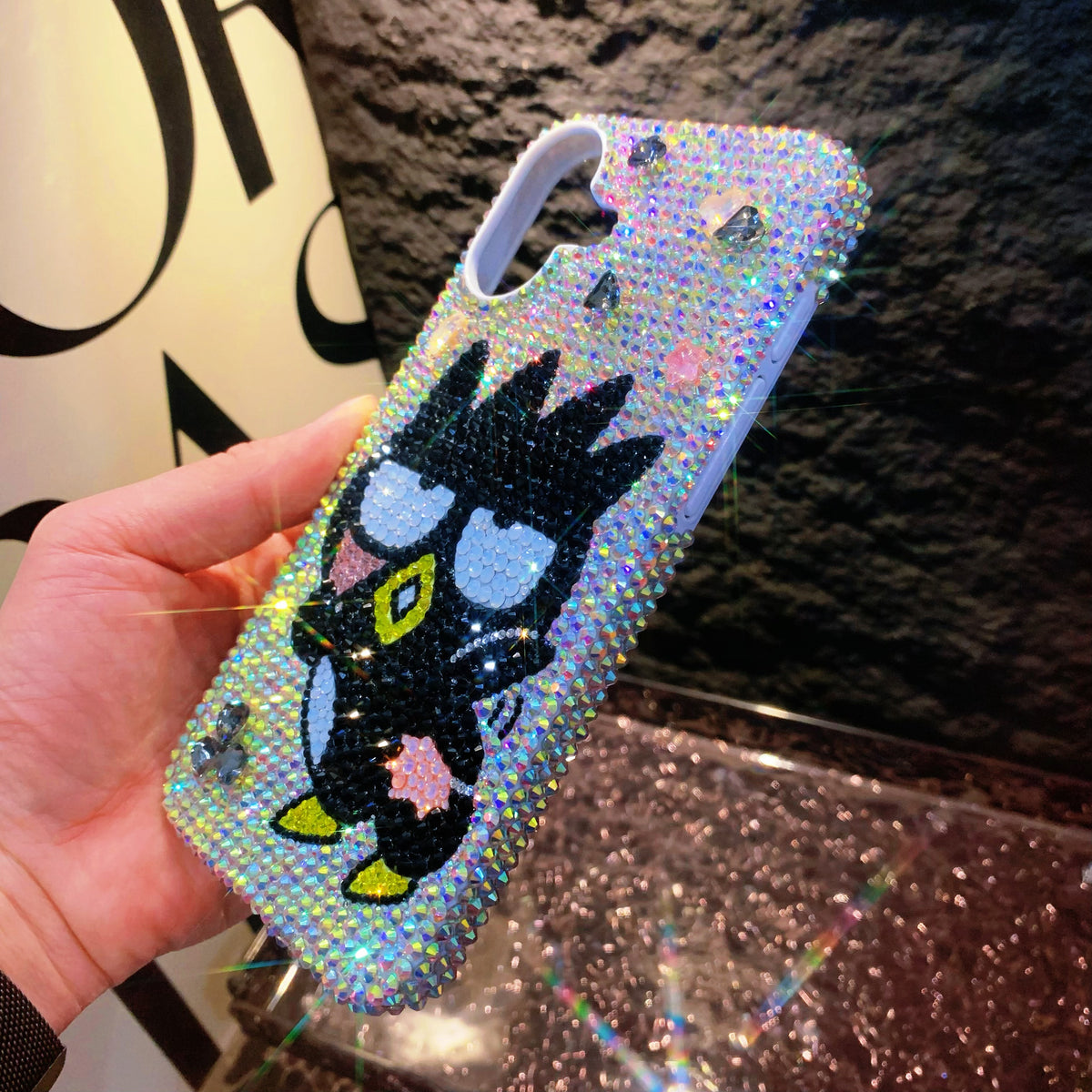 Handmade Gorgeous Bling Rhinestone Cute Badtz-Maru Case For iPhone