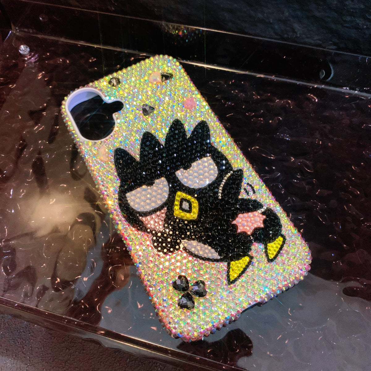 Handmade Gorgeous Bling Rhinestone Cute Badtz-Maru Case For iPhone