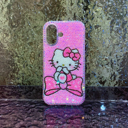 Handmade iPhone Case Bling Jelly Pink Rhinestone Cute Hello Kitty Case