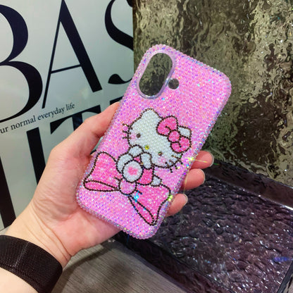 Handmade iPhone Case Bling Jelly Pink Rhinestone Cute Hello Kitty Case