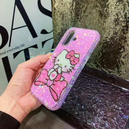 Handmade iPhone Case Bling Jelly Pink Rhinestone Cute Hello Kitty Case