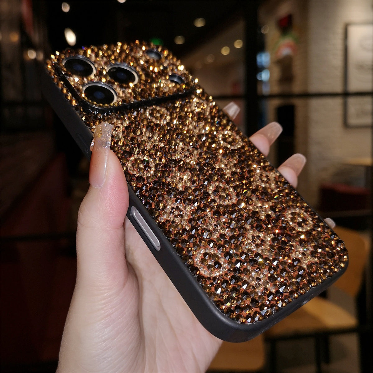 Handmade Gorgeous Bling Rhinestone Monogram Pattern for iPhone Case
