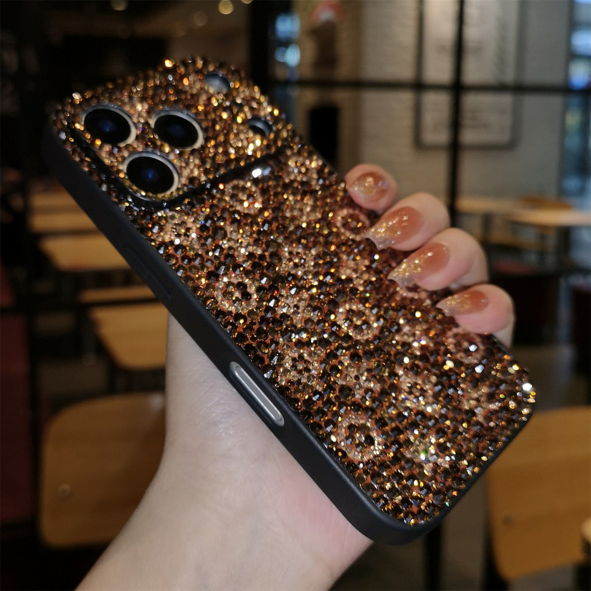 Handmade Gorgeous Bling Rhinestone Monogram Pattern for iPhone Case