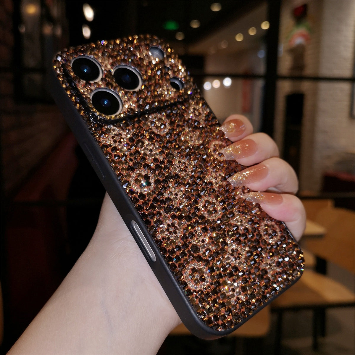 Handmade Gorgeous Bling Rhinestone Monogram Pattern for iPhone Case