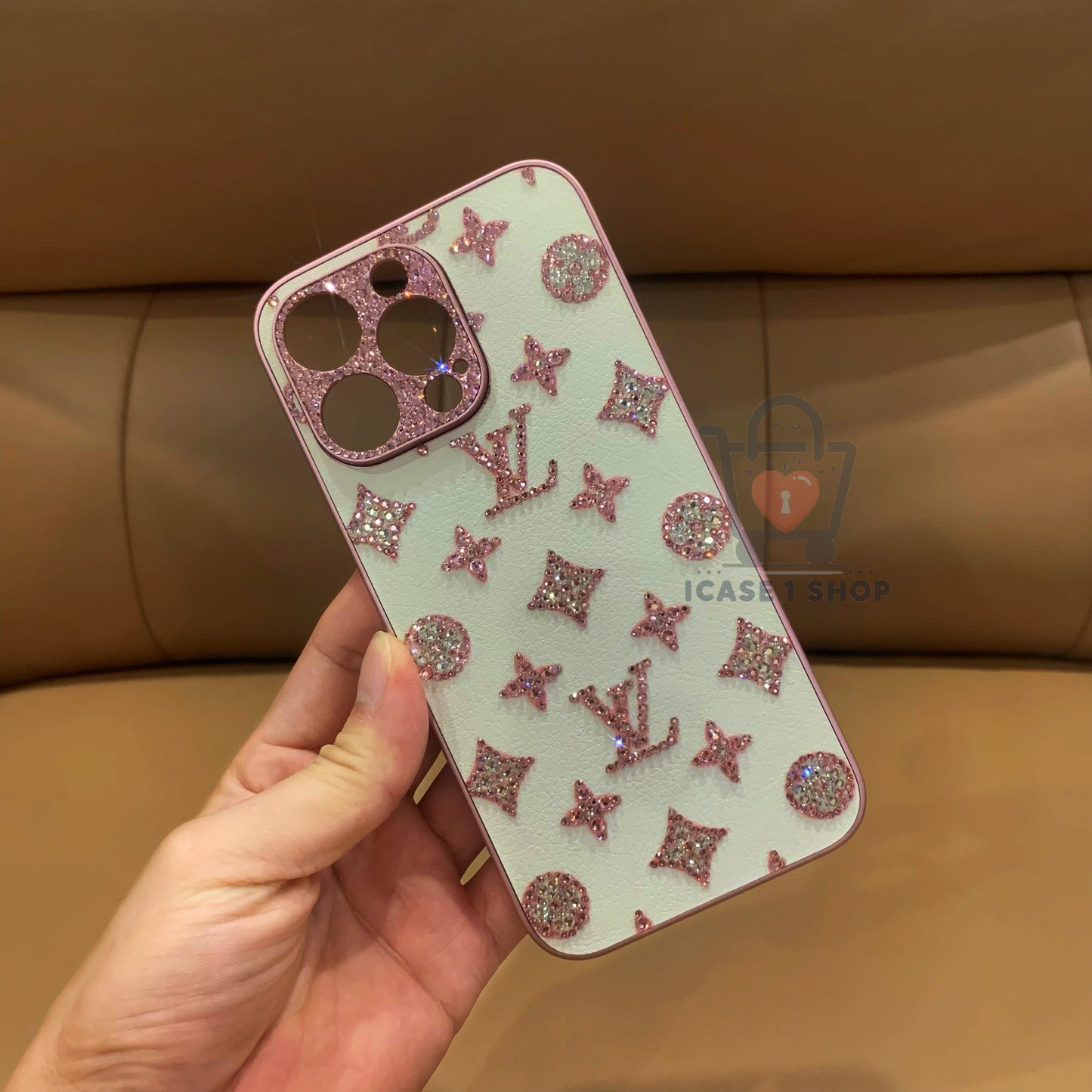 Handmade iPhone Case Luxury Bling Rhinestone Minimalist Pattern Case