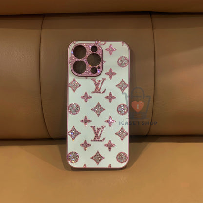 Handmade iPhone Case Luxury Bling Rhinestone Minimalist Pattern Case
